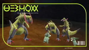 Fraxure And Haxorus, Two Powerful Dragon Species Wallpaper