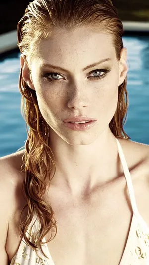 Freckled Beauty Swimwear Portrait Wallpaper