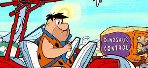 Fred Flintstone Flintmobile In Wwe Smackdown Wallpaper