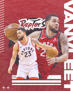 Fred Vanvleet In Action In Toronto Raptors’ Uniform Wallpaper