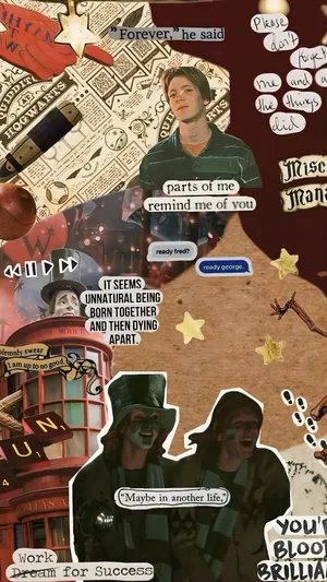 Fred Weasley Tribute Collage Wallpaper