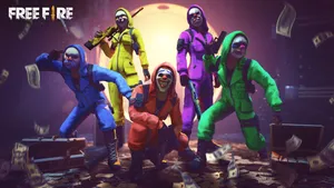 Free Fire 3d Money Heist Jumpsuits Wallpaper