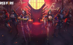 Free Fire Banner In Red Wallpaper