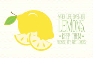 Free Lemons Positive Quote Aesthetic Wallpaper