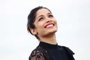 Freida Pinto Poses Elegantly In A Stunning Portrait Wallpaper