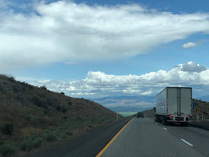 Freight Truck At Ellensburg Highway Wallpaper