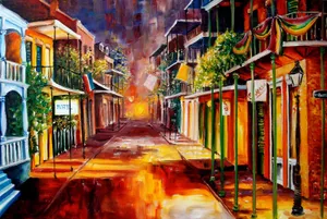 French Quarter Colorful Painting Wallpaper
