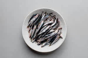 Fresh Anchovieson Plate Wallpaper