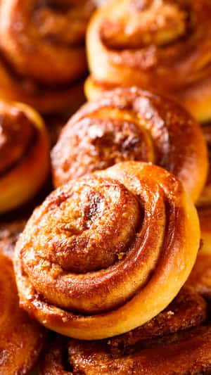 Fresh Baked Cinnamon Rolls Closeup Wallpaper