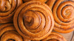 Fresh Baked Cinnamon Rolls Texture Wallpaper