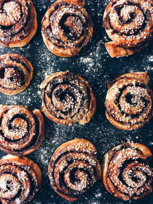 Fresh Baked Cinnamon Rolls Top View.jpg Wallpaper