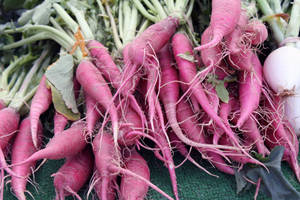 Fresh Market Stand Mooli Radish Wallpaper