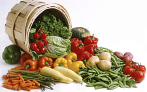 Fresh Mixed Vegetables Display Wallpaper