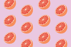 Fresh Pink Grapefruit Slices Wallpaper