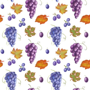 Fresh Purple Grapes Bunch Wallpaper