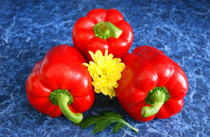 Fresh Red Bell Pepper On White Background Wallpaper