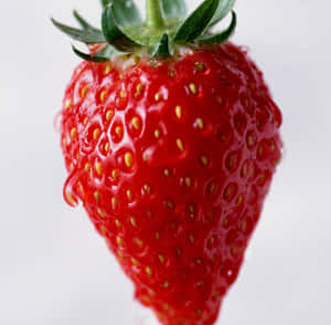 Fresh Red Strawberry Close-up Wallpaper