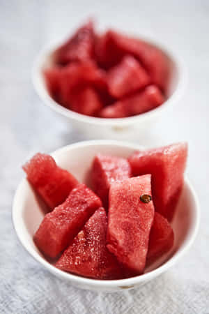 Fresh Watermelon Pieces Summer Treat Wallpaper