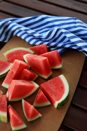 Fresh Watermelon Slices Summer Refreshment Wallpaper