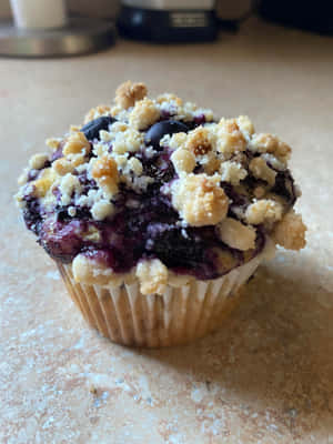 Freshly-baked Homemade Blueberry Muffins Wallpaper