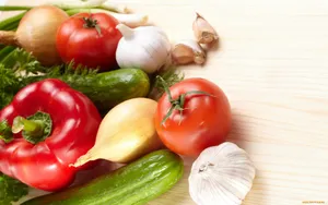 Freshly Harvested Variety Of Vegetables Wallpaper