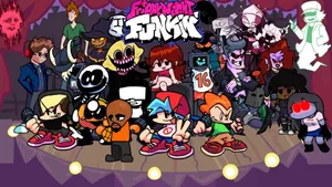 Friday Night Funkin Character Collage Wallpaper