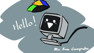 Friendly Computer Cartoon Wallpaper