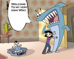 Friendly Kenny The Shark Swimming Under The Sea. Wallpaper
