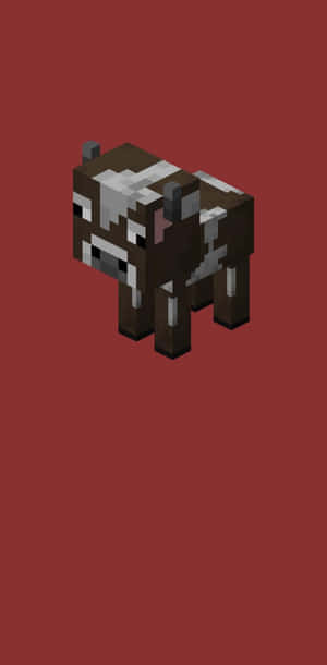 Friendly Minecraft Cow In Its Natural Habitat Wallpaper