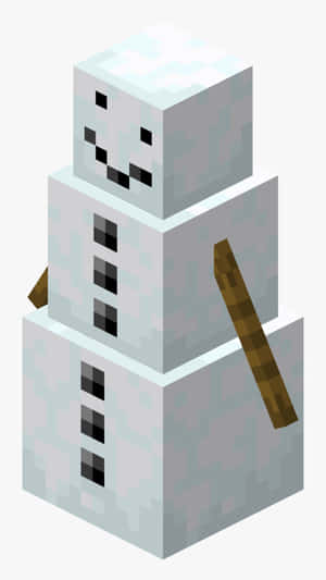 Friendly Minecraft Snow Golem Guarding The Mountain. Wallpaper