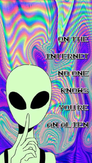 Friendly Space Alien Invading Your Wallpaper Wallpaper