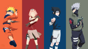 Friends Are Faster Than Rivals—in This Image Are Naruto, Kakashi, And Sasuke. Wallpaper