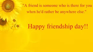 Friendship Day Quote With Sunflowers Wallpaper