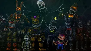 Frightening Five Nights At Freddy's Characters Wallpaper