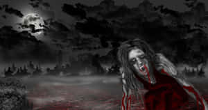 Frightening Vampire Costume Party Wallpaper