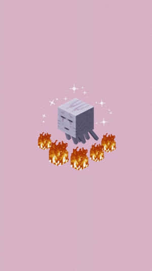 Frightful Encounter With A Minecraft Ghast Wallpaper