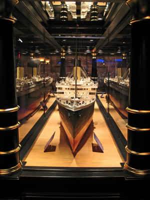 Front Photo Of Model Rms Titanic Museum Wallpaper