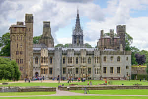 Front View Of The Cardiff Castle Wallpaper