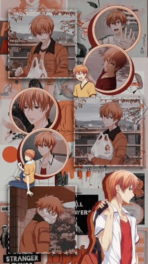 Fruits Basket Anime Kyo Sohma Brown Wallpaper