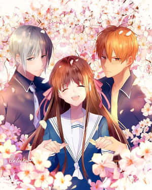 Fruits Basket Characters Cherry Blossoms Wallpaper