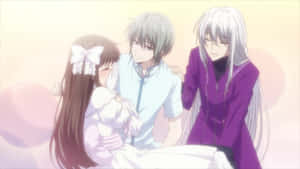 Fruits Basket Characters Embrace Wallpaper