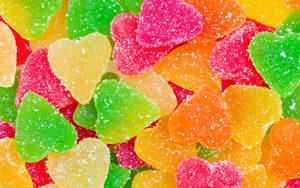 Fruity Heart Jelly Candies Wallpaper