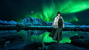 Fubuki Showcasing Her Strength In An Action-packed Pose Wallpaper