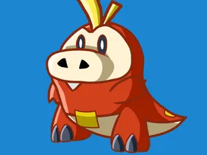 Fuecoco Animation On Blue Background Wallpaper