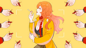 Fujiko Mine Yellow Backdrop Wallpaper