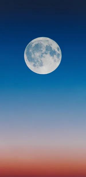 Full Moon Over Gradient Sky Wallpaper