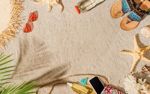 Fun And Colorful Beach Accessories Wallpaper