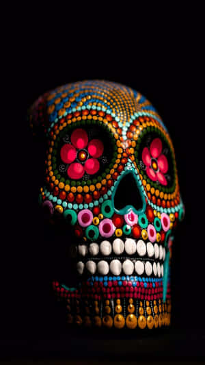 Fun And Vibrant Sugar Skull Phone Case Wallpaper