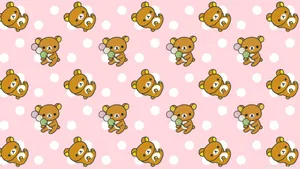 Fun And Whimsical Pink Rilakkuma Pattern Wallpaper