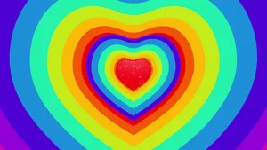 Funky Rainbow Heart Wallpaper